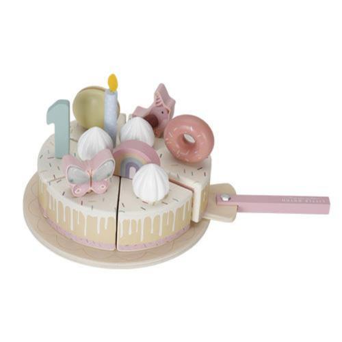 Torta di compleanno in legno rosa