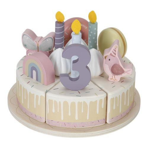Torta di compleanno in legno rosa