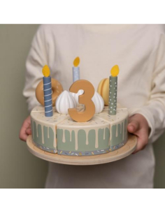Torta di compleanno in legno blu