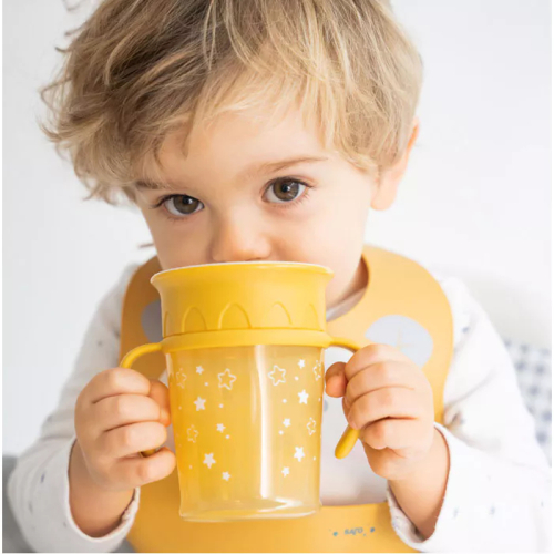 Bicchiere antigoccia con manici 225 ml - Blue