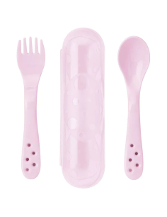 Coppia di posate con custodia - Rosa