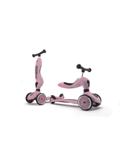 Monopattino e Triciclo cavalcabile 2in1 Highwaykick 1 - Rose - Da 1 a 5 anni