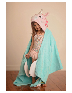 Asciugamano Bimbi con Cappuccio, Allie Unicorno - 100% cotone