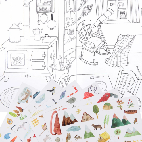 Libro da colorare con 195 adesivi - L'Esploratore