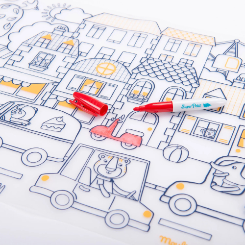 Tovaglietta in silicone da colorare con pennarelli - Les Popipop