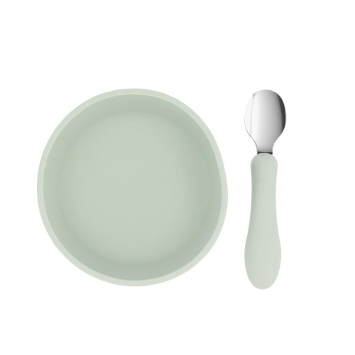 Ciotola Ventosa e Cucchiaio Acciaio - Sage
