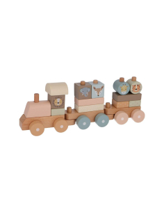 Trenino Legno Zoo Rosa Personalizzabile