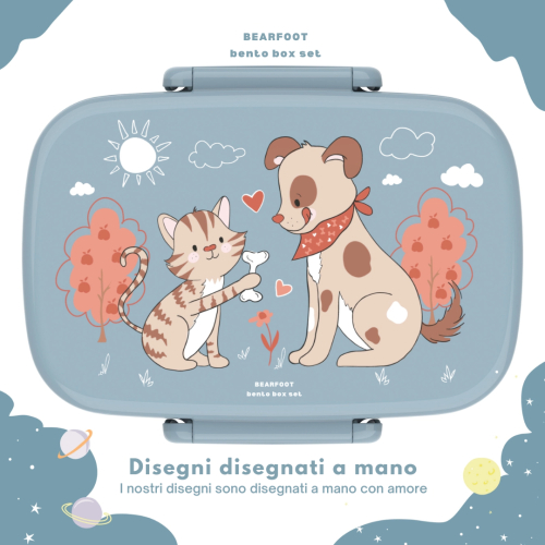 Portapranzo con scomparti per bambini - leggero e a tenuta stagna - Cane e gatto