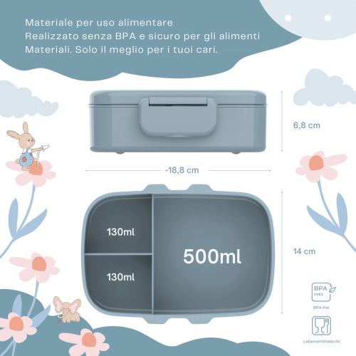 Portapranzo con scomparti per bambini - leggero e a tenuta stagna - Cane e gatto
