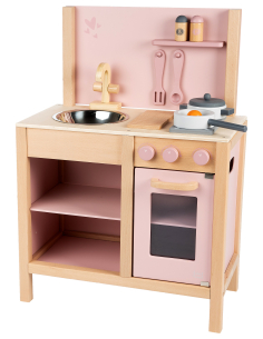 Cucina Giocattolo in Legno - Rosa - Legno di Faggio Certificato FSC