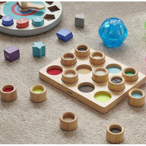 Set Gioco Sensoriale e di Abbinamento - Touch & Match Board - 12 Pedine