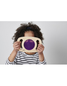 Gioco Sensoriale in Legno - con Pannello Glitterato - Viola 2