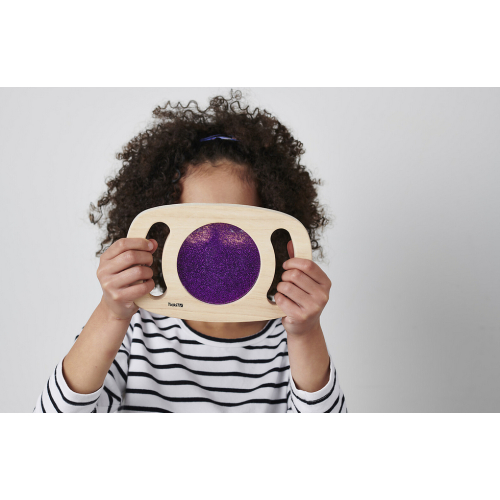 Gioco Sensoriale in Legno - con Pannello Glitterato - Viola