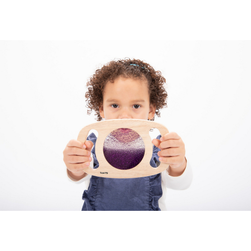 Gioco Sensoriale in Legno - con Pannello Glitterato - Viola