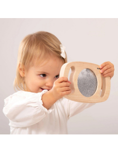 Gioco Sensoriale in Legno - con Pannello Glitterato - Argento 2