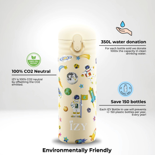 Borraccia termica 350ml con cannuccia - Yellow Space