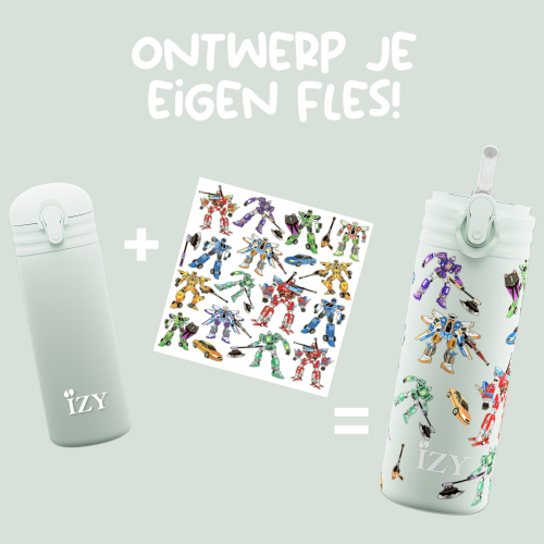 Borraccia termica 350ml con cannuccia - Tranformers