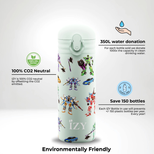 Borraccia termica 350ml con cannuccia - Tranformers