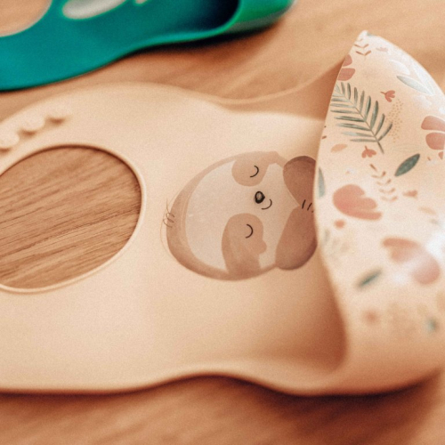 Bavaglino con tasca in silicone - Bradipo Gnawy