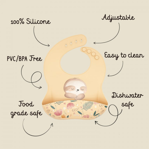 Bavaglino con tasca in silicone - Bradipo Gnawy