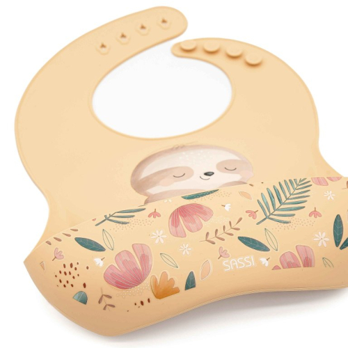 Bavaglino con tasca in silicone - Bradipo Gnawy