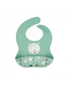 Bavaglino con tasca in silicone - Orso Munchy