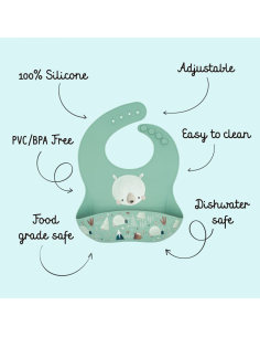 Bavaglino con tasca in silicone - Orso Munchy 2