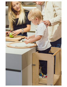 Torre Montessori 2 in 1 - Legno Naturale - Convertibile in Tavolo+Sedia 2