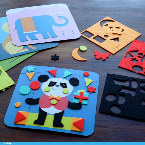 Collage di feltro - animali felici