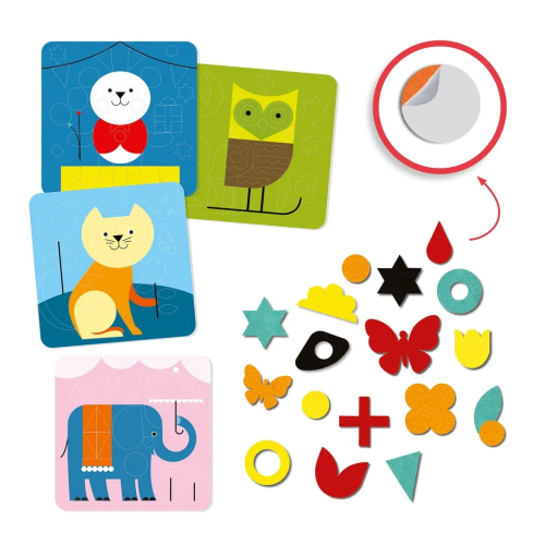 Collage di feltro - animali felici