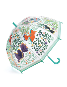 Ombrello trasparente - Fiori e uccelli