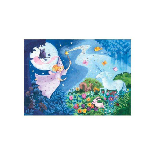 Puzzle Silhouette - Fata e unicorno - 36 pezzi