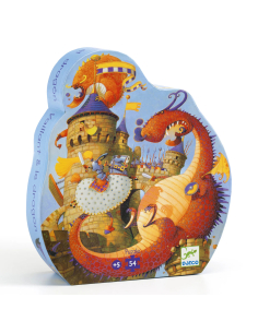 Puzzle Silhouette - Cavalieri e draghi - 54 pezzi