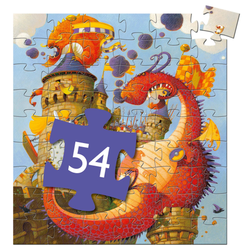 Puzzle Silhouette - Cavalieri e draghi - 54 pezzi Puzzle Silhouette - Cavalieri e draghi - 54 pezzi