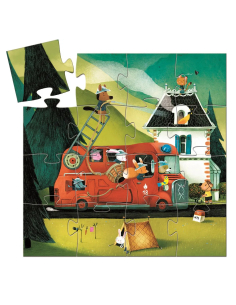 Puzzle Silhouette - Pompieri - 16 pezzi 2