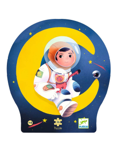 Puzzle Silhouette - L'astronauta sulla luna - 36 pezzi