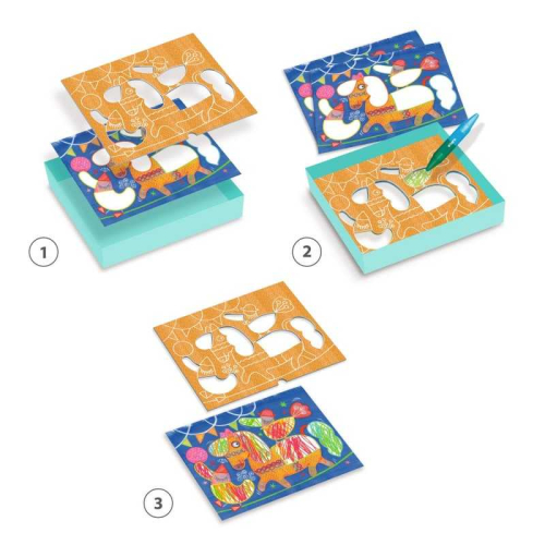 Kit creativo - Color stop - stencil favolosi - Circo