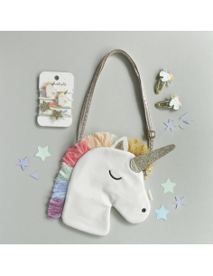 Clip per capelli - Rainbow Unicorn 2