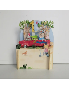 Biglietto auguri pop up Safari Friends