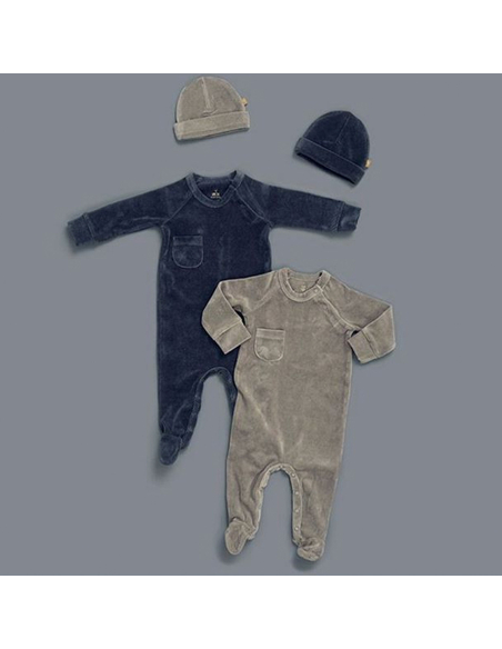 Tutina con piedini in Ciniglia Biologica - Rosa Ash Tutina con piedini in Ciniglia Biologica - Rosa Ash