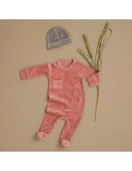 Tutina con piedini in Ciniglia Biologica - Rosa Ash Tutina con piedini in Ciniglia Biologica - Rosa Ash