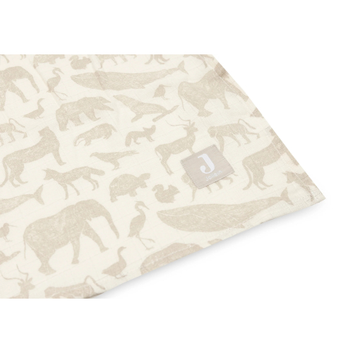 Swaddles in mussola pack da 2 - 115x115 cm - Animals Nougat Swaddles in mussola pack da 2 - 115x115 cm - Animals Nougat
