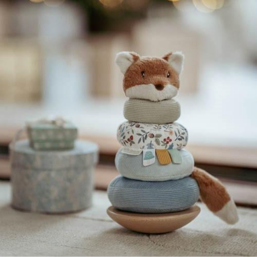 Anelli impilabili  legno e peluche - Forest Friends