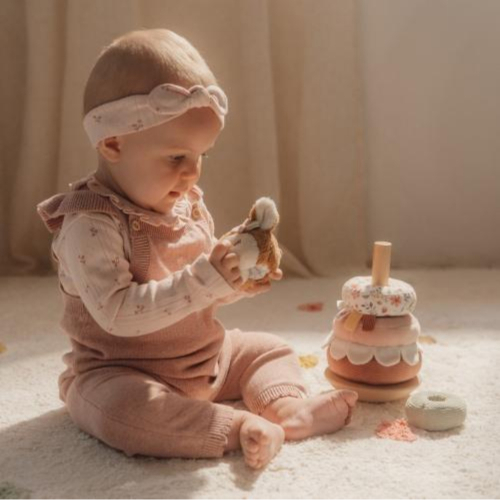 Anelli impilabili legno e peluche - Fairy Garden