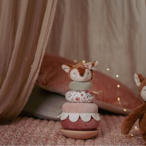 Anelli impilabili legno e peluche - Fairy Garden