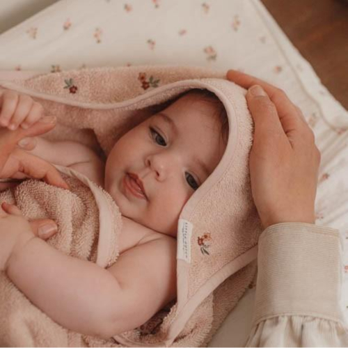 Asciugamano accappatoio con cappuccio Blossom con ricamo