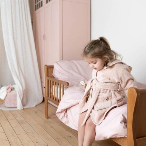 Accappatoio con cappuccio Blossom con ricamo - 98/104 cm