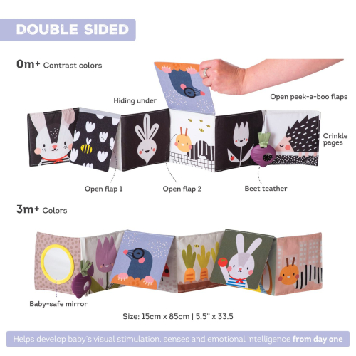 Libro morbido apribile Attività Bianco e Nero - Urban Garden