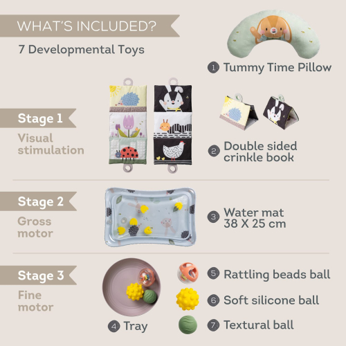Kit di sviluppo e gioco per neonati - Tummy Time e materassino sensoriale