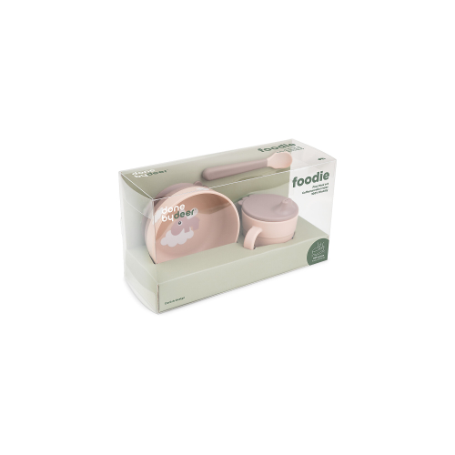 Set Pappa Foodie - Ciotola Tazza e Cucchiaio - Happy Clouds - Rosa Cipria - 100% PP Alimentare Set Pappa Foodie - Ciotola Tazza e Cucchiaio - Happy Clouds - Rosa Cipria - 100% PP Alimentare